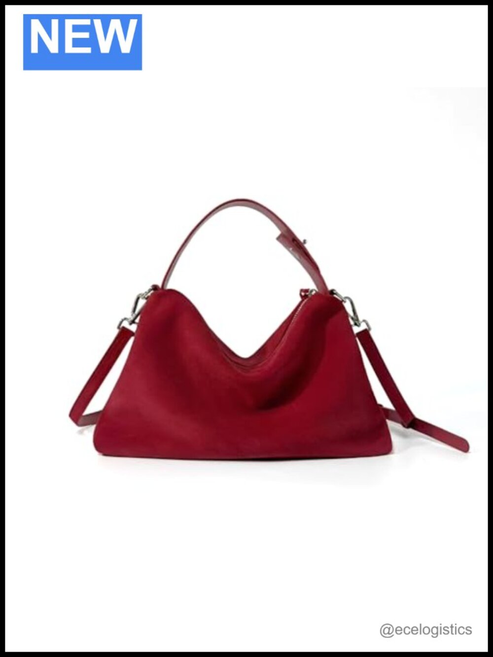 Suede Leather Hobo Tote Bag Crossbody Adjustable Strap Shoulder Satchel Purse